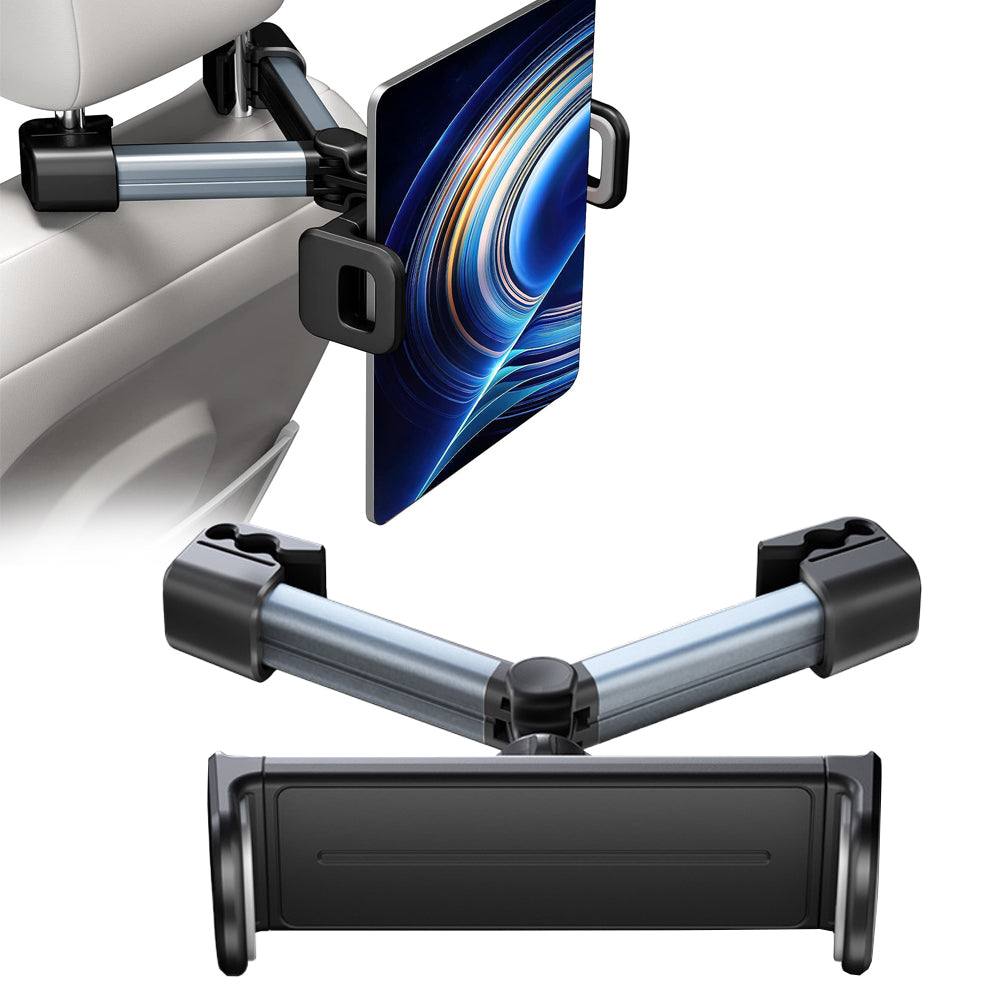 360-Degree Rotating Tablet Phone Holder for Car Backseat Adjustable iPad Holder Mount Grey