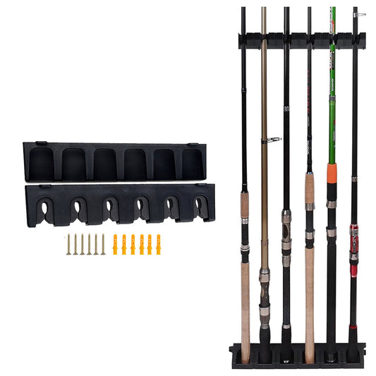 Wall Mounted 6-Rod Storage Rack Fishing Pole Display Holder Vertical