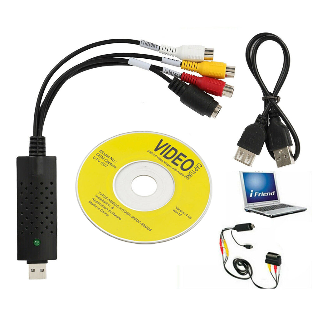 USB 2.0 Audio Video Adapter VHS to DVD VCR PC HDD Converter Digital Capture Card Adapter