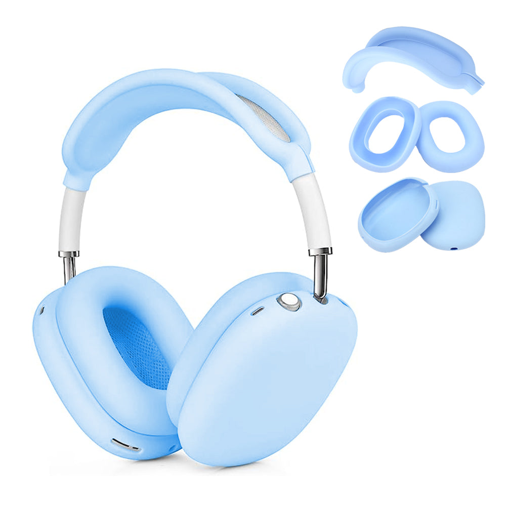 For Apple AirPods Max Headphones Protective Case Silicone Sleeves Full Set Cover Light Blue