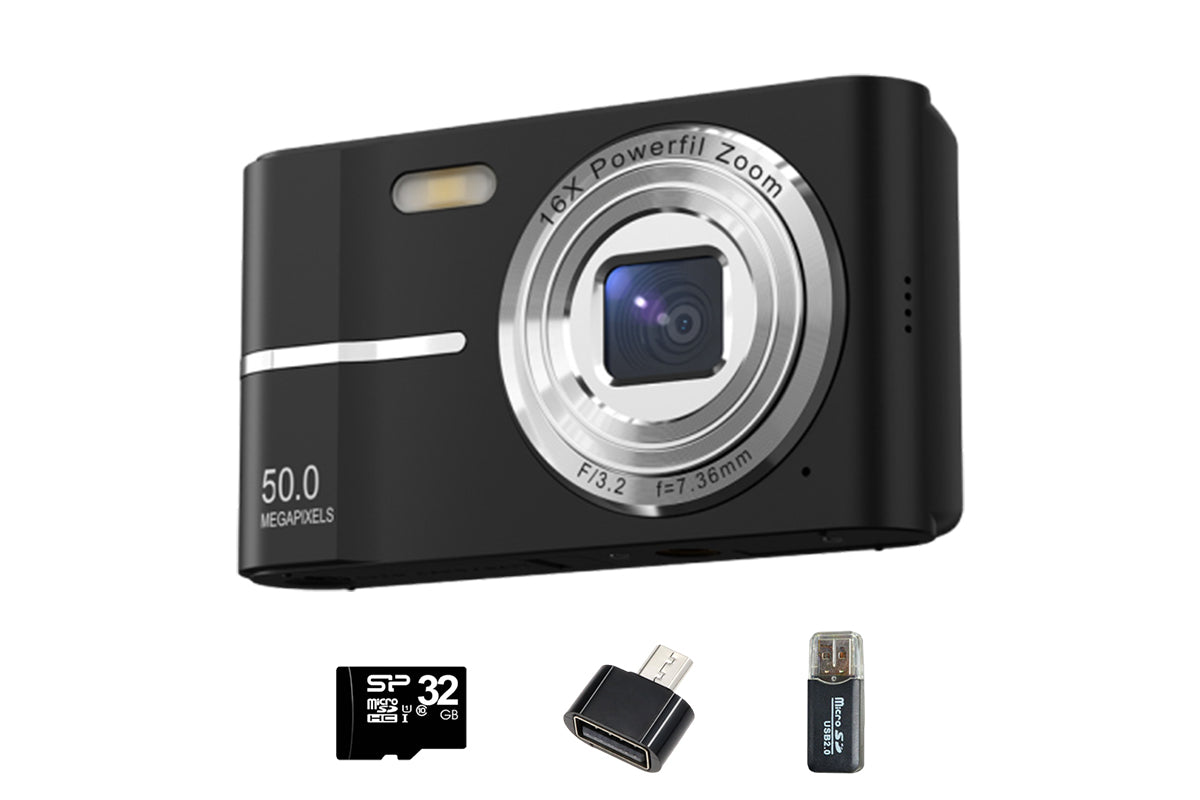 4K Digital Video Camera with 32GB Memory Card Black