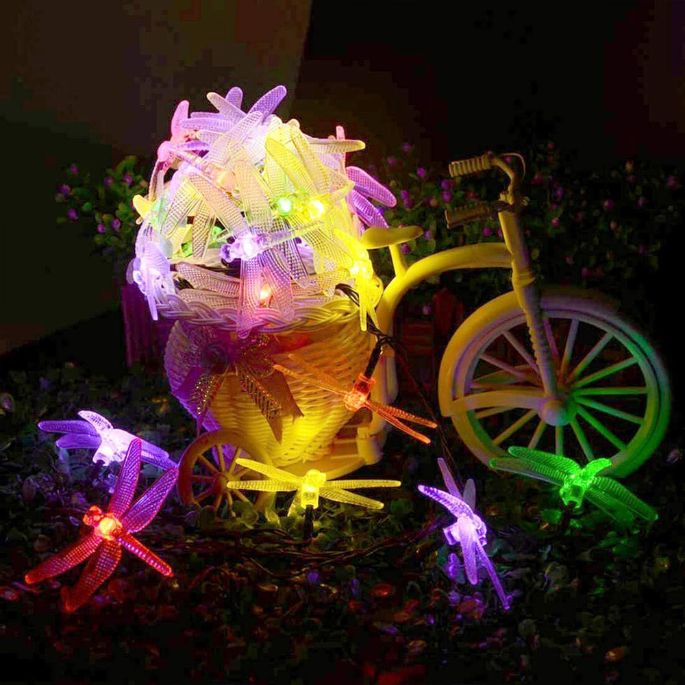 10m 100LED Dragonfly Solar String Light Indoor and Outdoor Garden Decoration Light String Light LED Fairy Lights