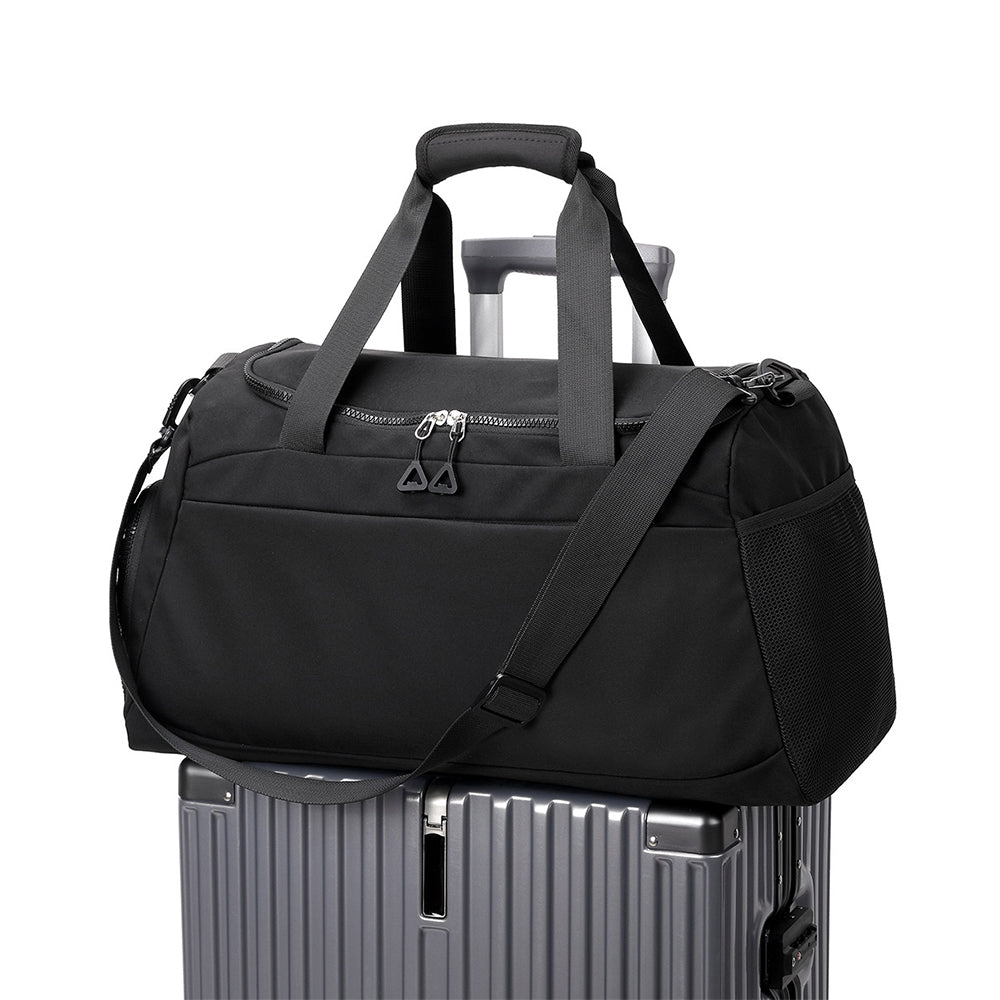 Gym Duffle Bag Travel Weekender Bag with Shoe Compartment Black