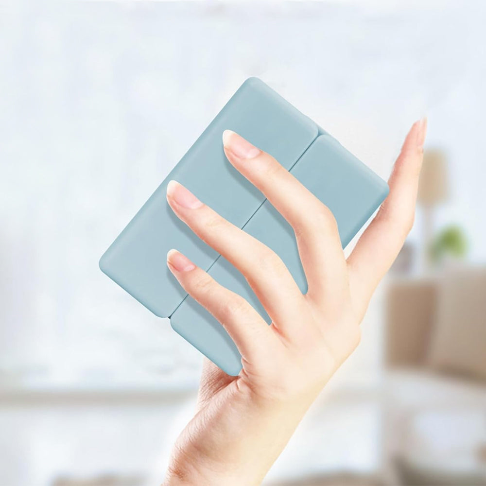 7-Compartment Folding Pill Case Portable Travel Daily Pill Organizer Blue