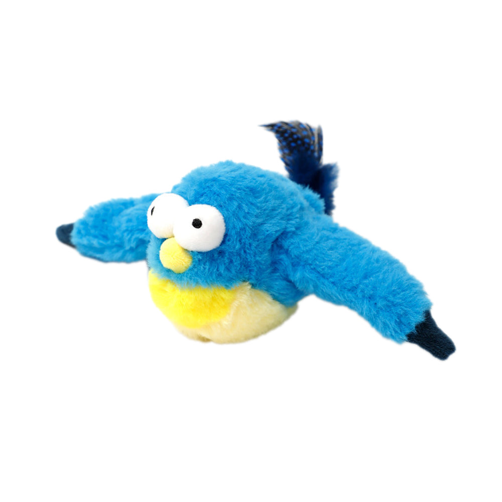 Cat Squeaky Toys Rechargeable Interactive Cat Toy Touch Activated Kitten Plush Pet Toys Blue