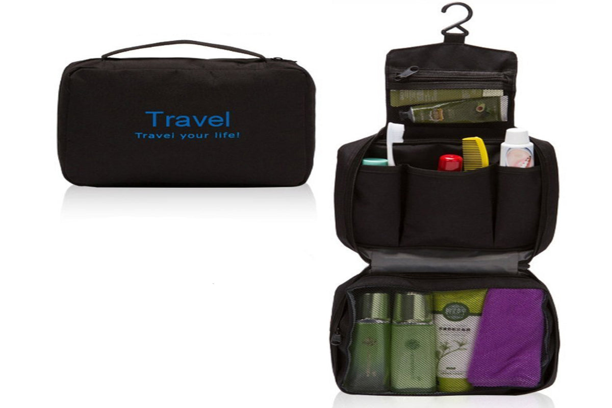 Travel Toiletry Bag for women Portable Hanging Organizer-Black