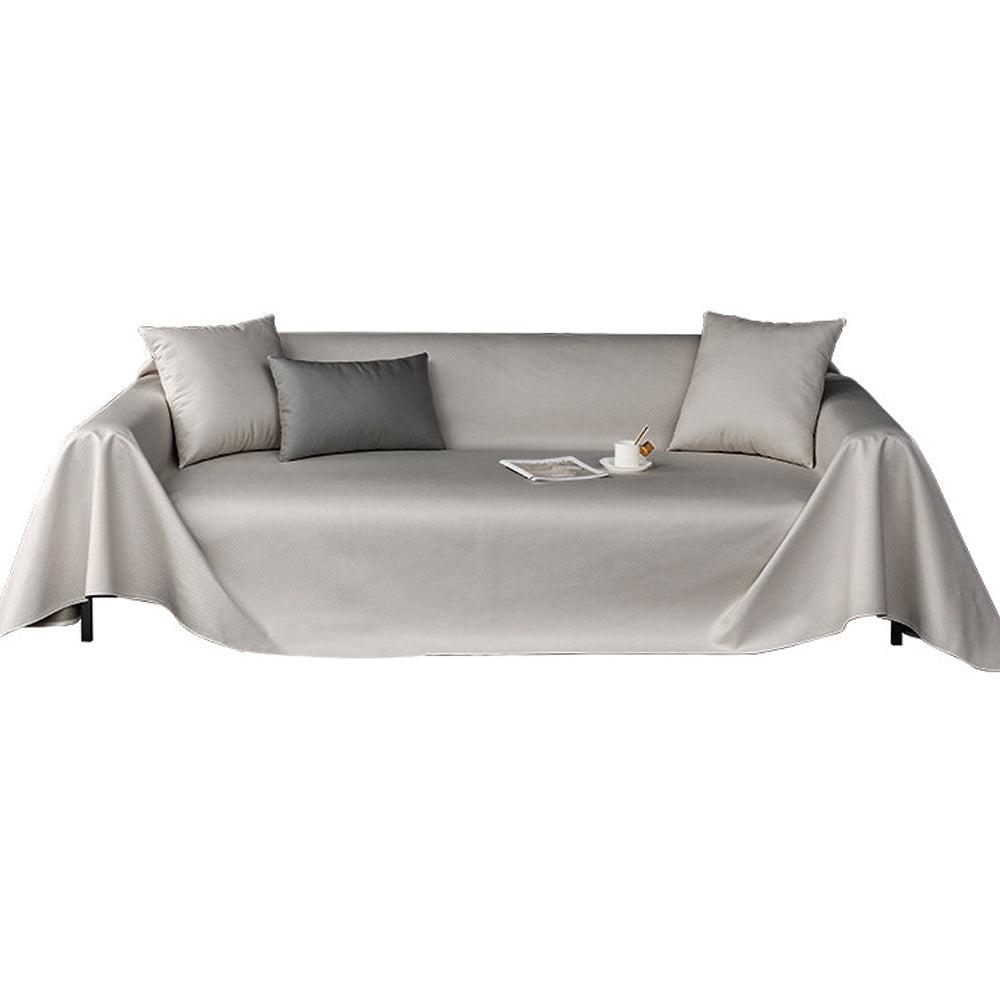 Faux Pu Leather Sofa Cover Waterproof Non-Slip Sectional Couch Cover Sofa Slipcover -Grey
