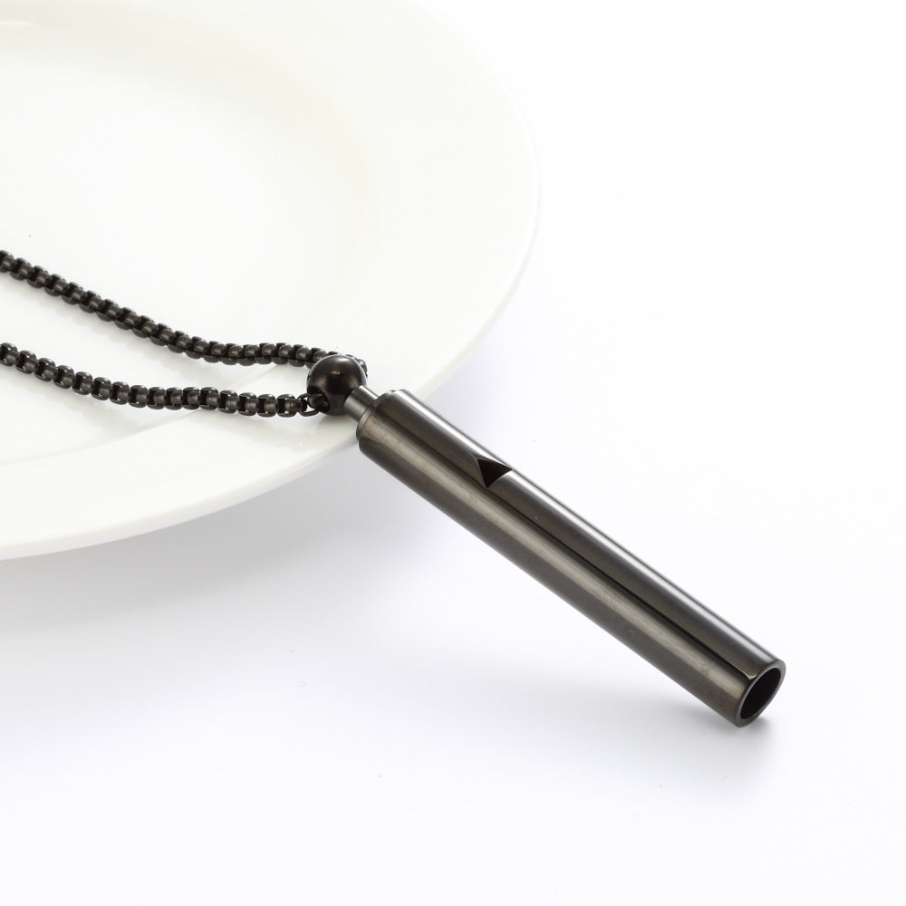 Meditation Necklace Triangle Cutout Necklace Stress Reducing Breathing Necklace Black