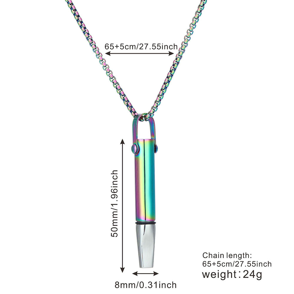 Mindfulness Breathing Necklace Stress Relief Pendant Stainless Steel Anxiety Breathe Necklace Mix-colour