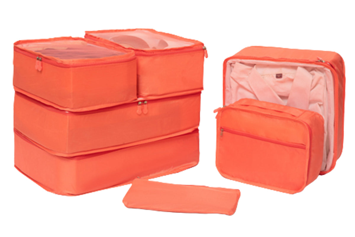 7pcs Travel Luggage Organizer Set Storage Bags-Red