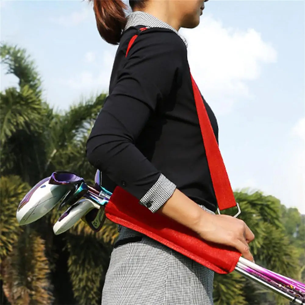Portable Golf Club Bag with Adjustable Strap Golf Accessories Red