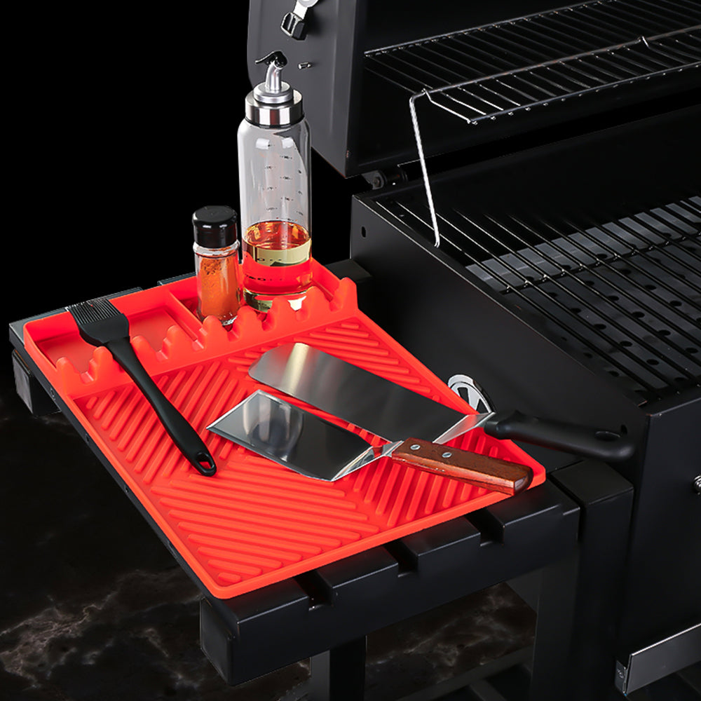 Silicone Griddle Mat Side Shelf Mat Grill Pad for Blackstone Barbecue Grill Accessories Tool Red