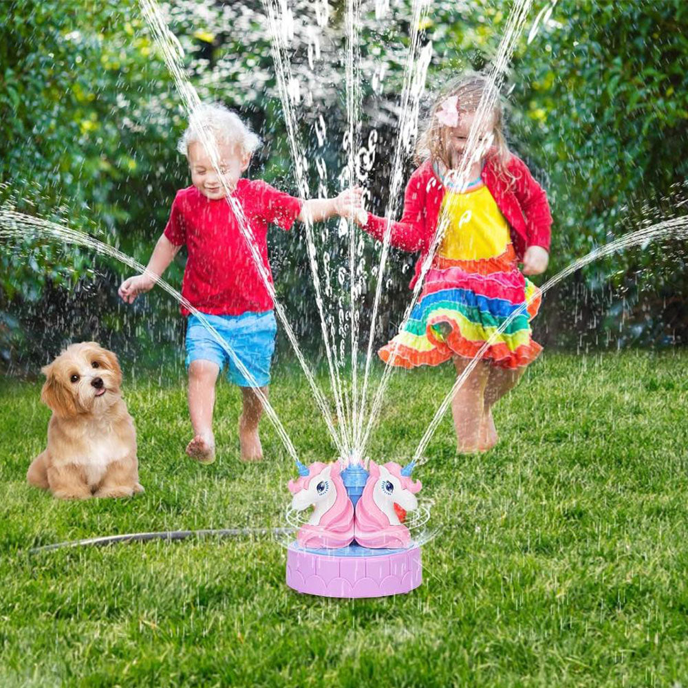 Water Sprinkler for Outdoor Play Water Spraying Toy for Summer Splashing Fun Toy Pink Unicorn
