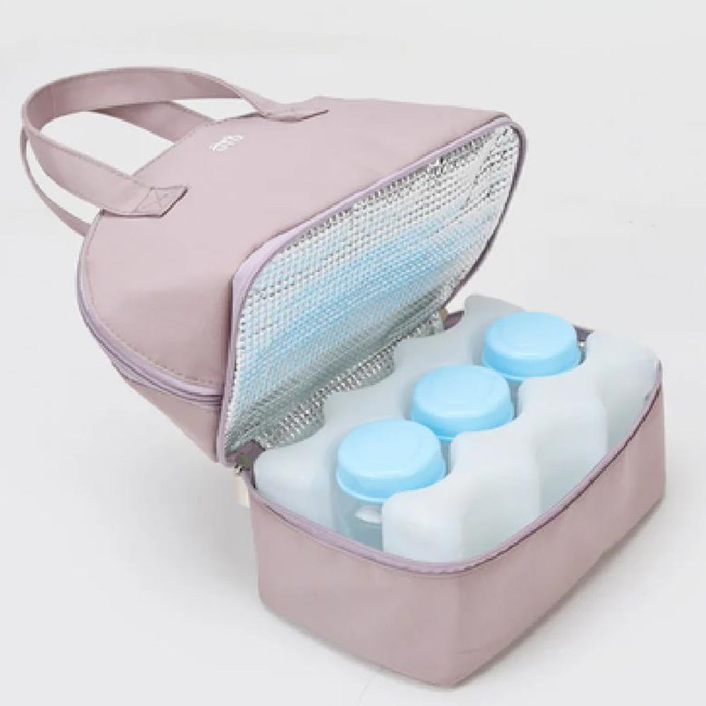 Insulated Lunch Bag with Dual Compartment Leakproof Cooler Tote for Work Office Picnic Purple