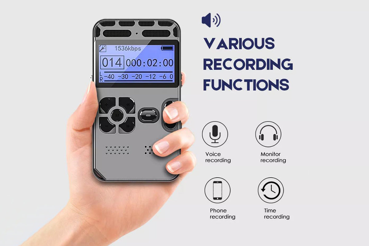 8G Rechargeable LCD Digital Audio Voice Recorder Dictaphone MP3 Player Expandable Up To 128G