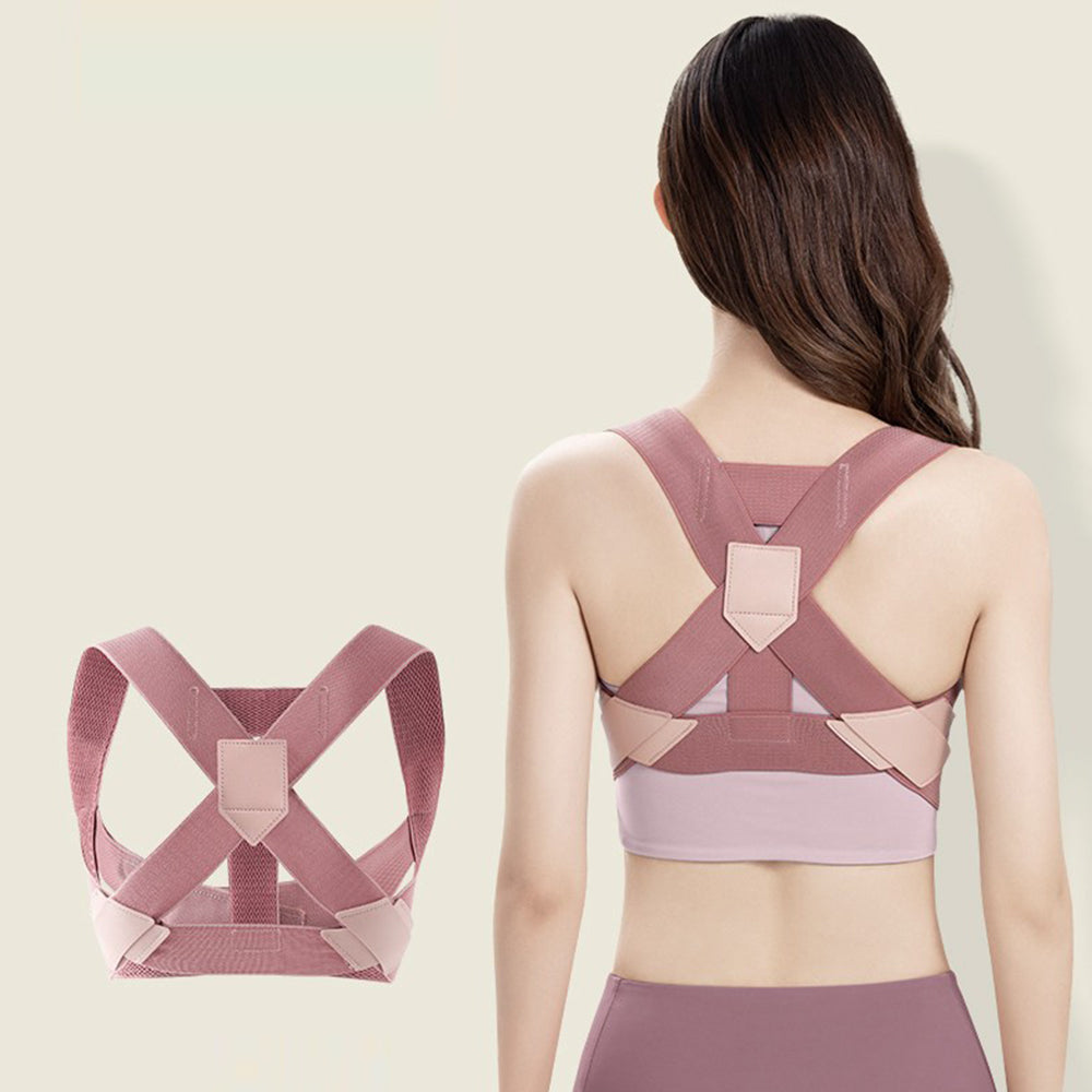 Adjustable Posture Corrector for Back Shoulder Brace Back Support Belt Pink