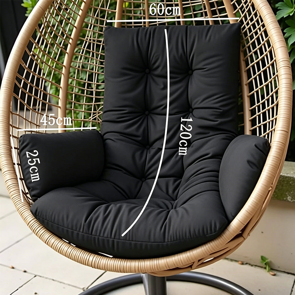 120x60cm Hanging Chair Cushion Pad-Black
