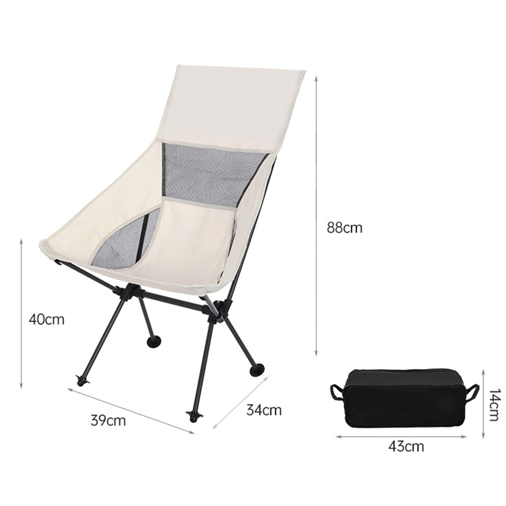 Portable Folding Camp Chairs for Garden Outdoor Hiking Travel Picnic Fishing Beach Beige