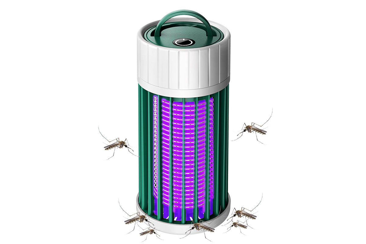 2pcs USB Electronic Rechargeable Mosquito Killer Lamp Night Light Mosquito Trap Indoor-Green and Grey