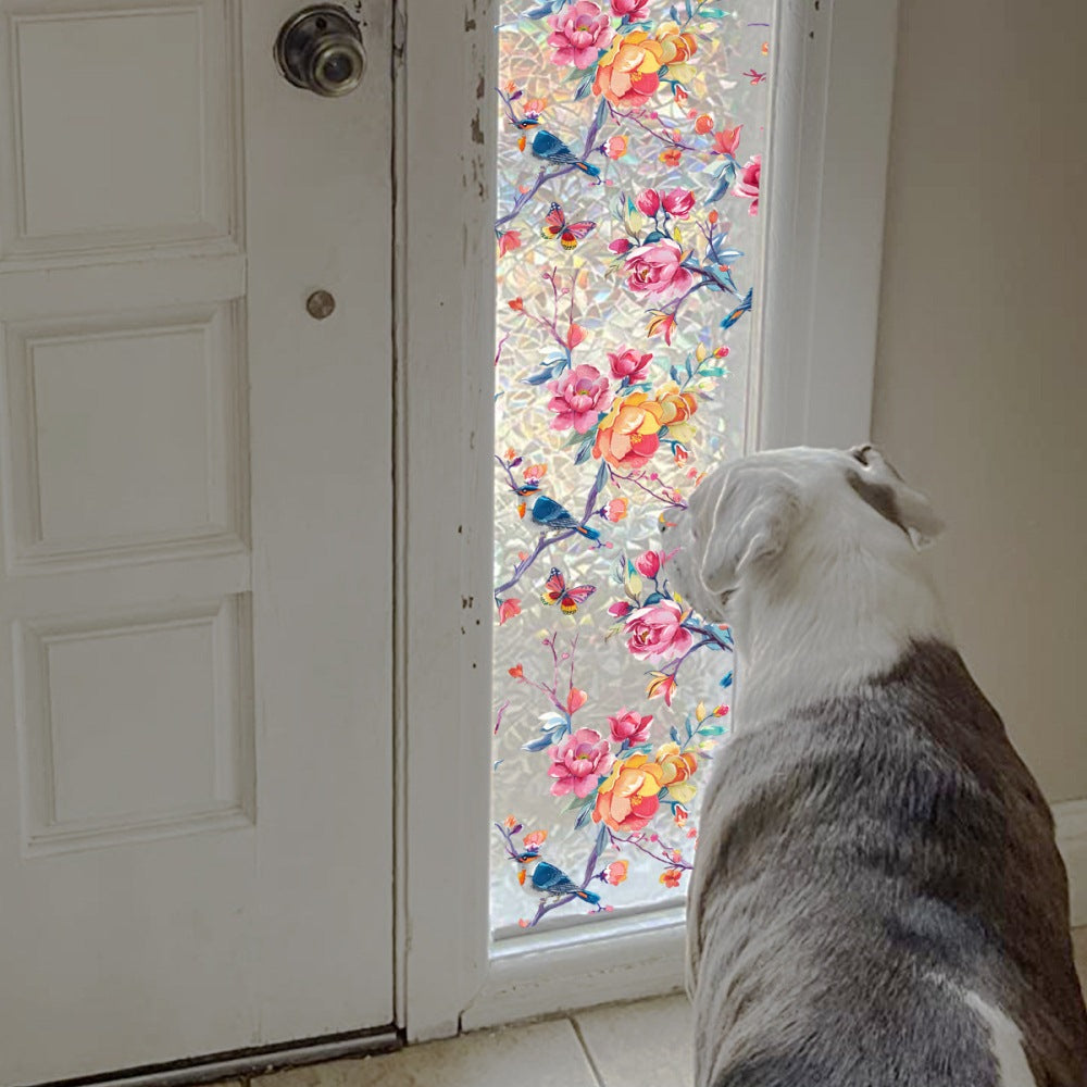 2Pcs Glass Window Privacy Static Cling Frosted Sticker Covering Film Style 2