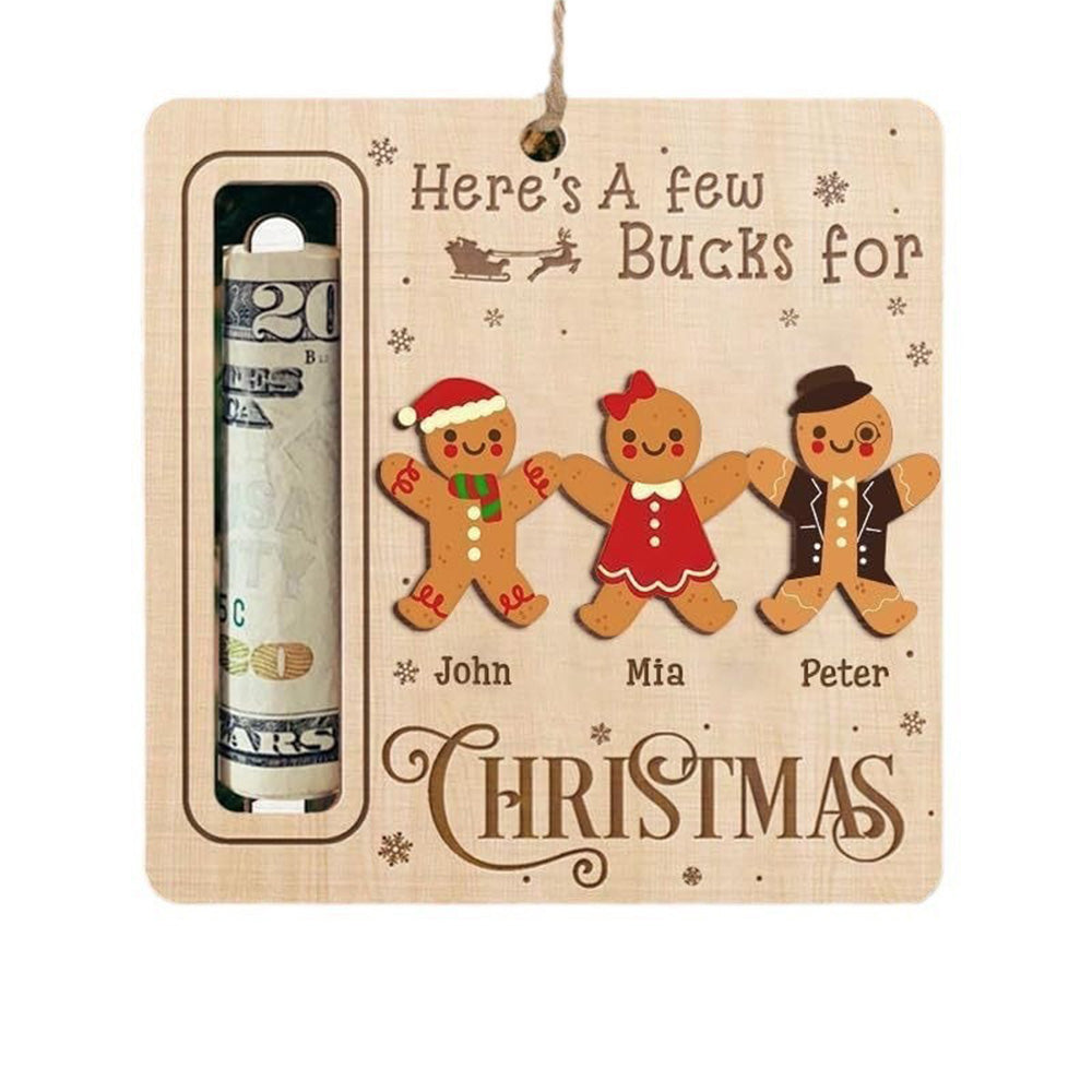 2Pcs Christmas Money Holders Funny Christmas Cash Holder Xmas Tree Hanging Ornaments Style 3