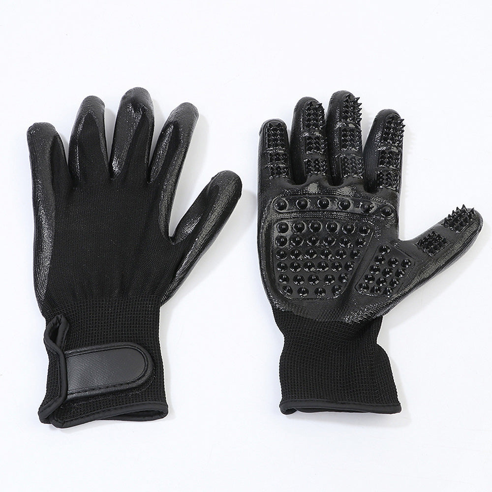 Pair of Pet Grooming Gloves Hair Remover Massaging Cleaner Gloves