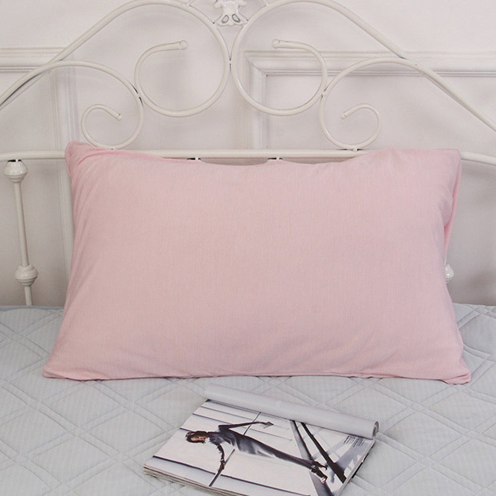 Pillowcase and Pillow Towel Set Cooling Pillow Covering Decorative Cushion Cover Set Pink