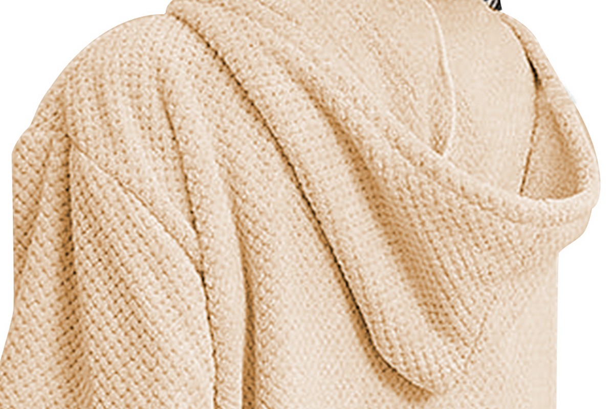 2Pcs Absorbent Wearable Hooded Surf Poncho Quick-Dry Blanket Towels For Swiming Surfing Aquatics-Beige