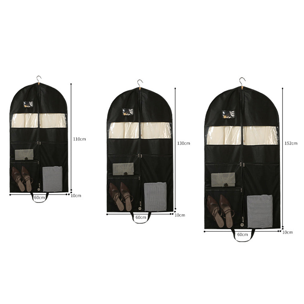 Travel Hanging Garment Bag with Zipper Pocket Dustproof Foldable Suit Bag for Suits Dresses Coats