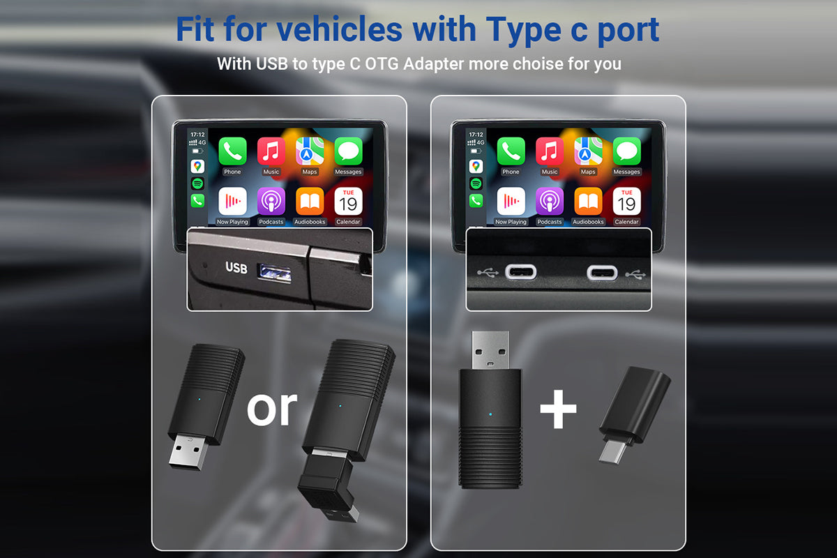 For Apple CarPlay Wireless Adapter Car Play Dongle Bluetooth WiFi Fast Connect