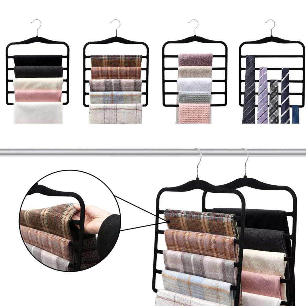3Pcs 5-Tier Closet Organizers Space-Saving Hangers for Pants Scarf Storage