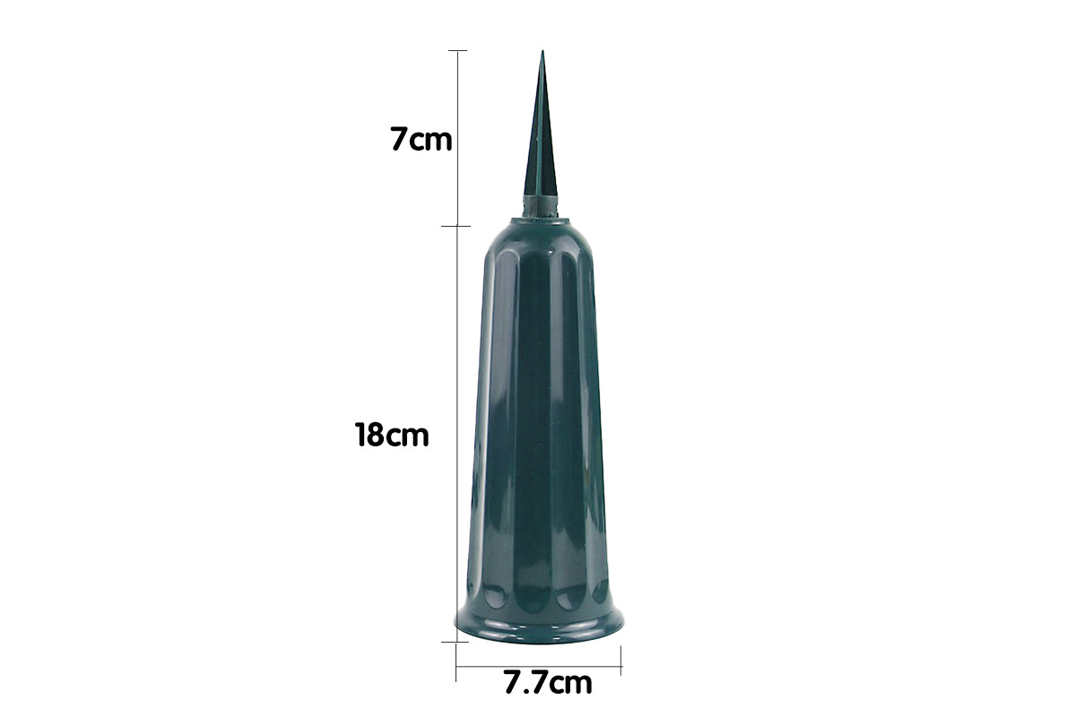 8Pcs Grave Ground Stake Vase Cemetery Memorial Vase with Spikes Resin Cones Flowers Holder-Green