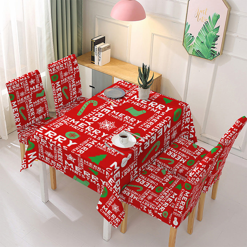 2Pcs Set Christmas Dining Chair Covers Stretch Xmas Chair Slipcovers Protector Washable Holiday Party Decor Style 2