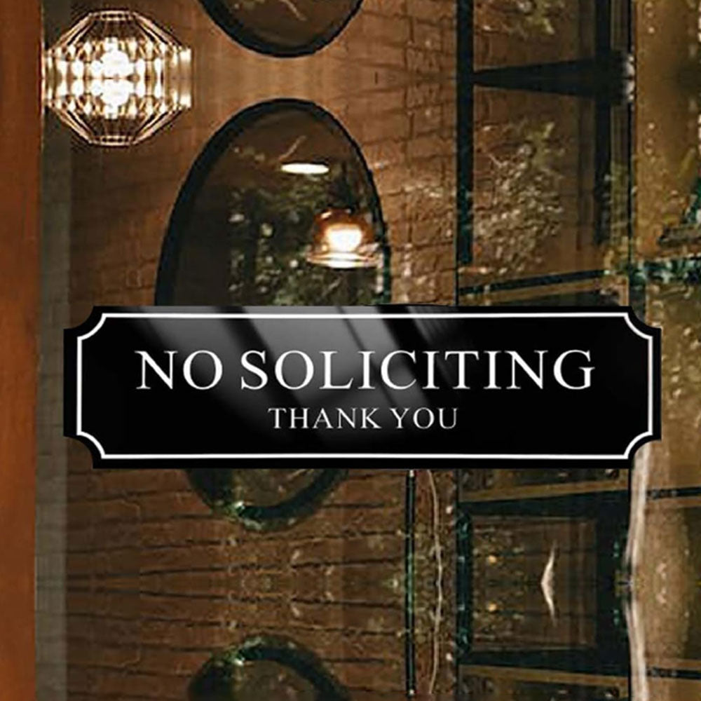 2Pcs No Soliciting Sign for House, Home, and Office No Solicitation Sign White