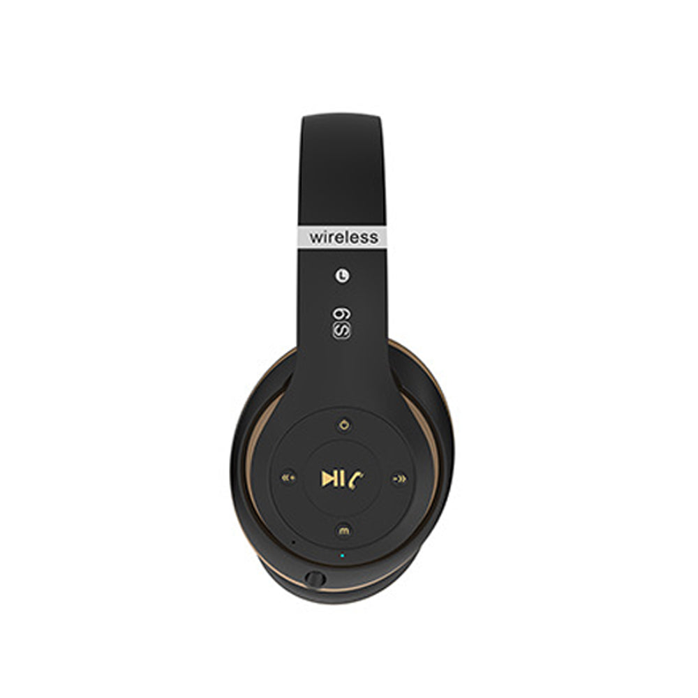 Wireless Bluetooth Headphones Foldable Over Ear Stereo Headsets with Built-in Mic Black