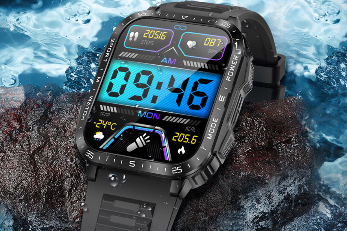 Smartwatches with 100 Sports Modes Voice Assistant Bluetooth Call Music for iPhone-Black