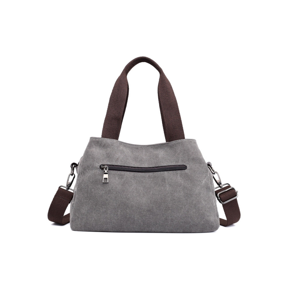 Crossbody Bag 3-Compartments Satchel Handbags Purse Messenger Shoulder Bag Grey