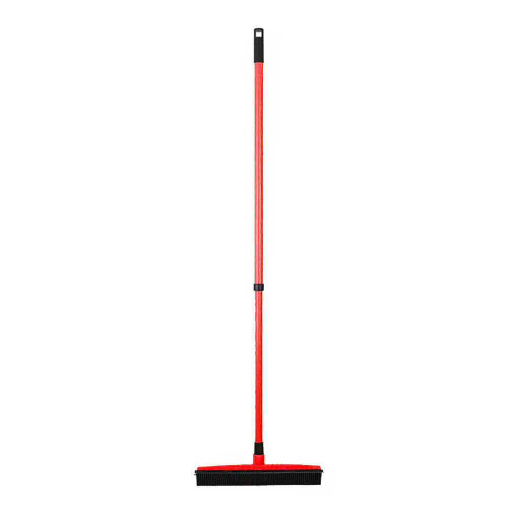 Rubber Broom for Pet Hair Car Windows Cleaning Long Handle Squeegee Red