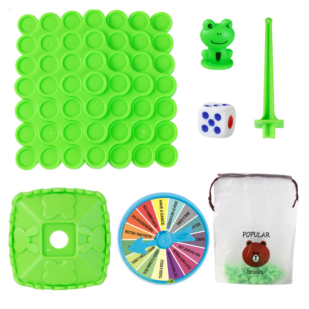Two-Player Frog Balance Game Toy Set Parent-Child Interactive Family Tabletop Puzzle Game Green