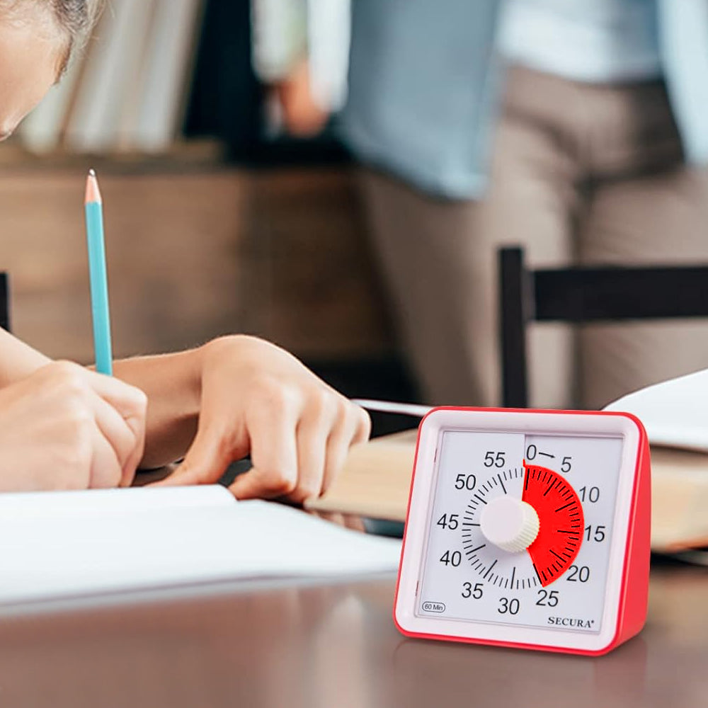 60-Minute Visual Timer Countdown Timer Time Management Tool for Sports Studying Red