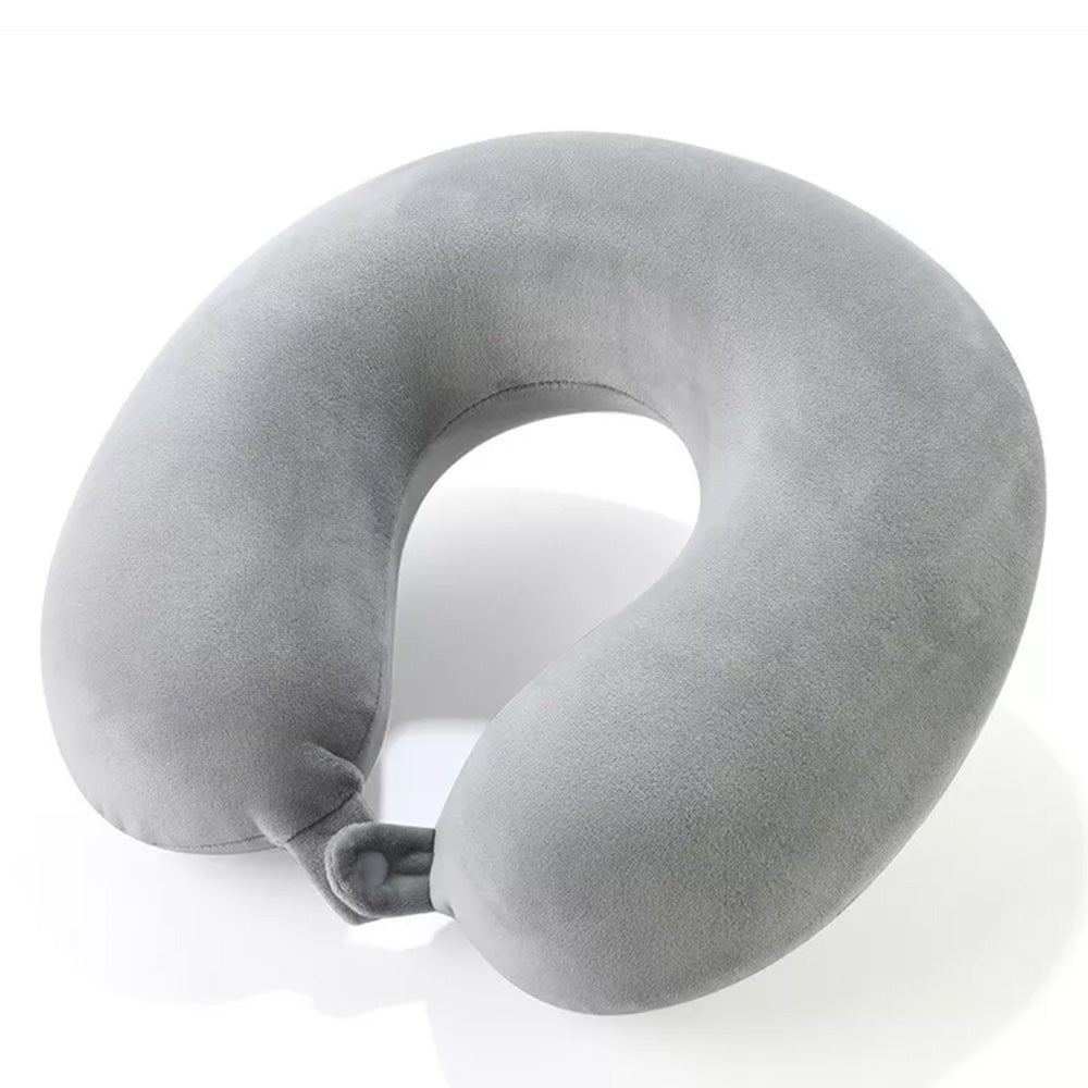 Travel Neck Pillow Memory Foam U Shaped Pillow for Flights Road Trips Office Gray