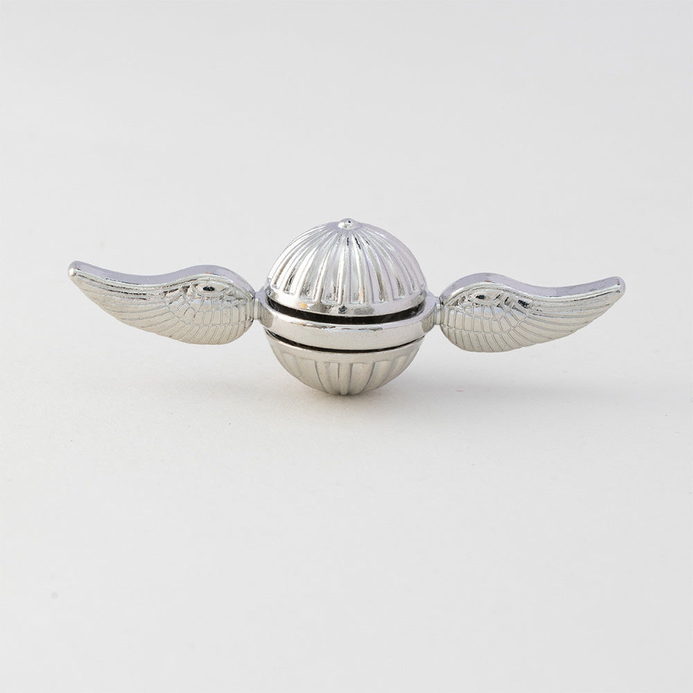 2Pcs Fidget Sphere Spinner Desk Spinning Toy Wings Finger Hand Spinner Silver