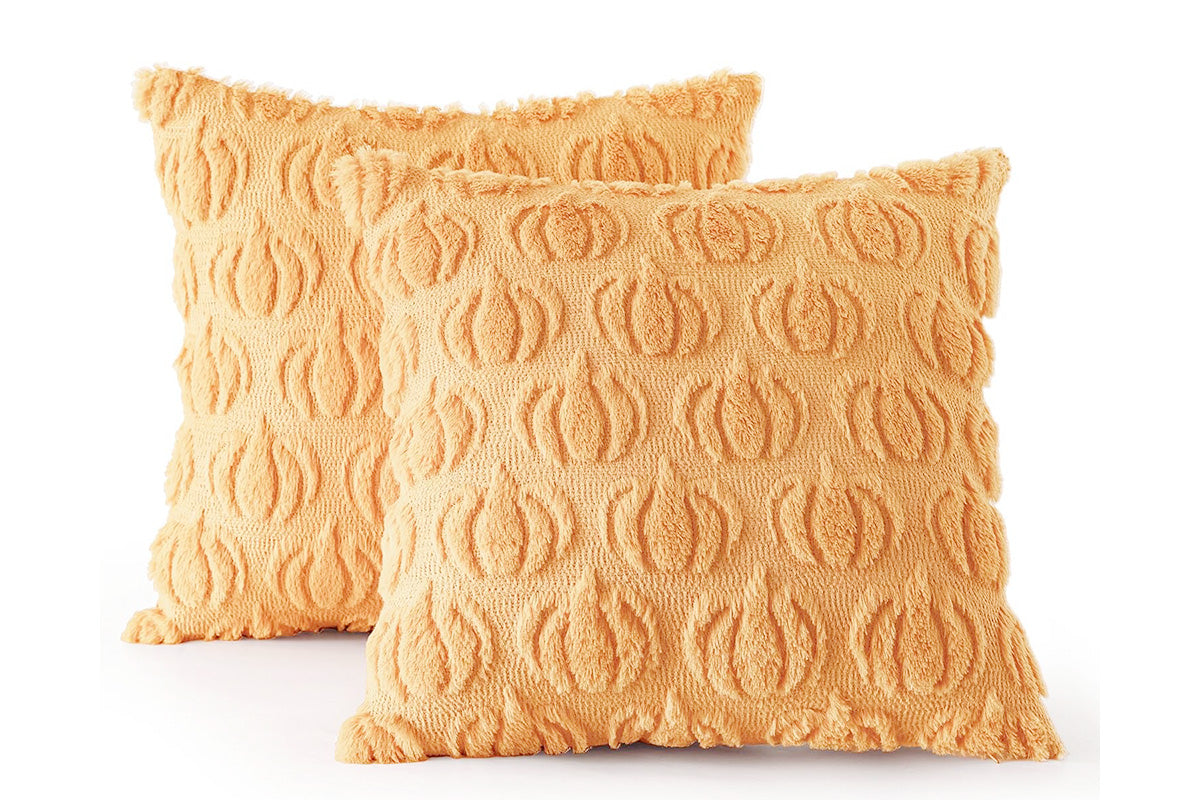 Fall Pillow Covers Halloween Pumpkins Faux Fur Pillowcase for Chair Sofa-Orange