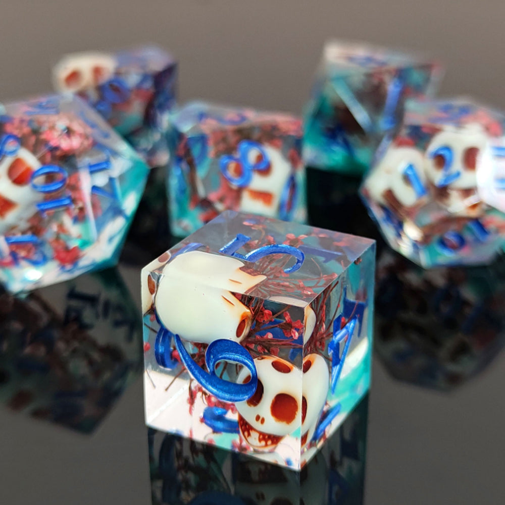 7Pcs Set DND Dice Resin Dice Table Games Accessories Style 2