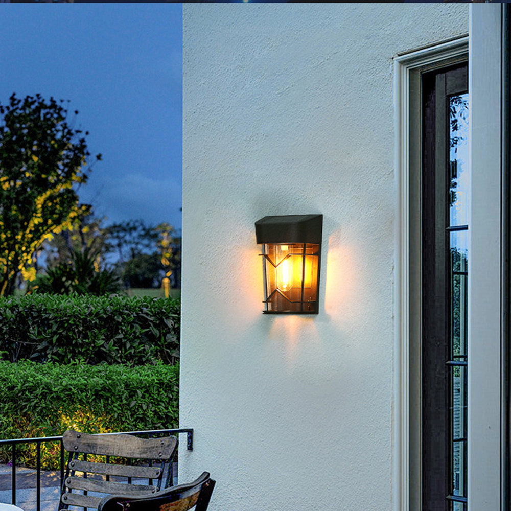 Set of 2Pcs Solar Fence Wall Lights Outdoor Deck Lights for Garden Patio Backyard