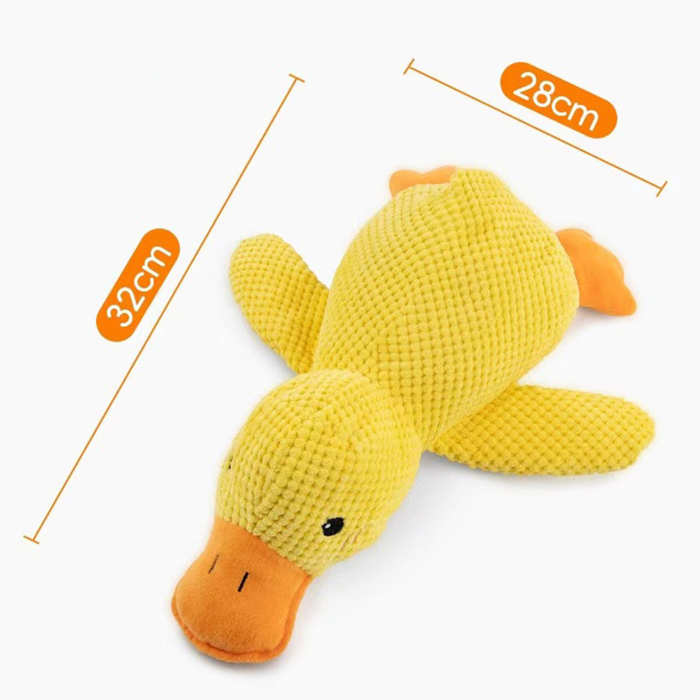 Stuffed Yellow Duck Toy for Pet Dog Calming Chew Toys Teeth Cleaning Toy