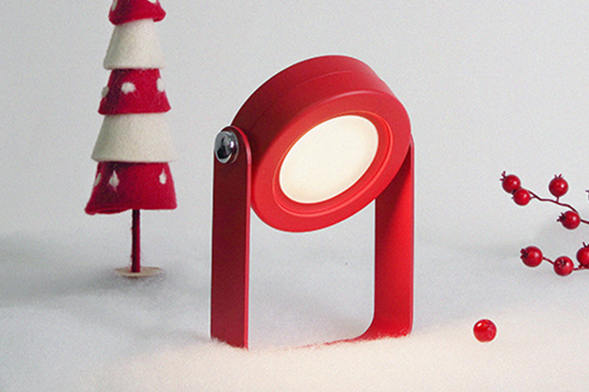 Multi Dimmable Foldable LED Night Light Table Lamp Portable Camping Flashlight-Red