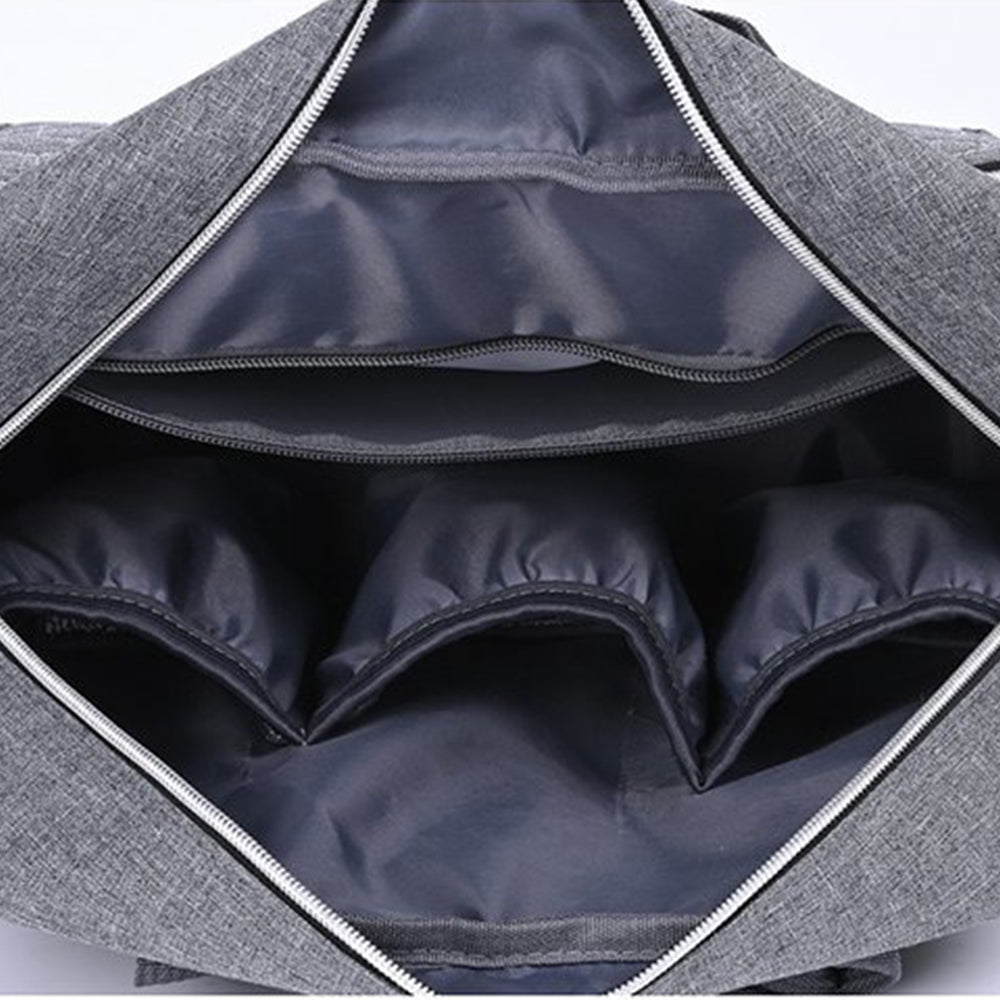 Large Mummy Bag Multi-Pocket Travel Nappy Tote Shoulder Bag Grey