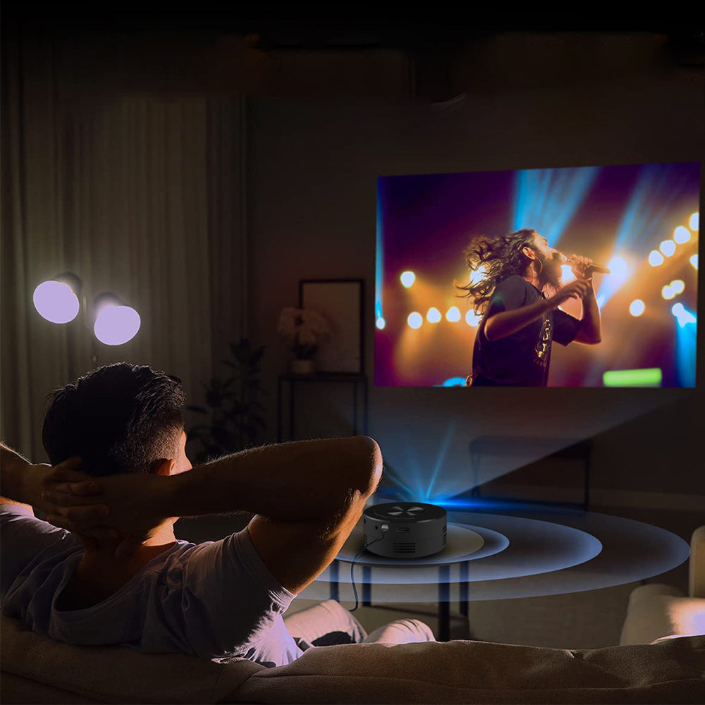 180P Mini Portable Smart Projector Home Phone Projector Black