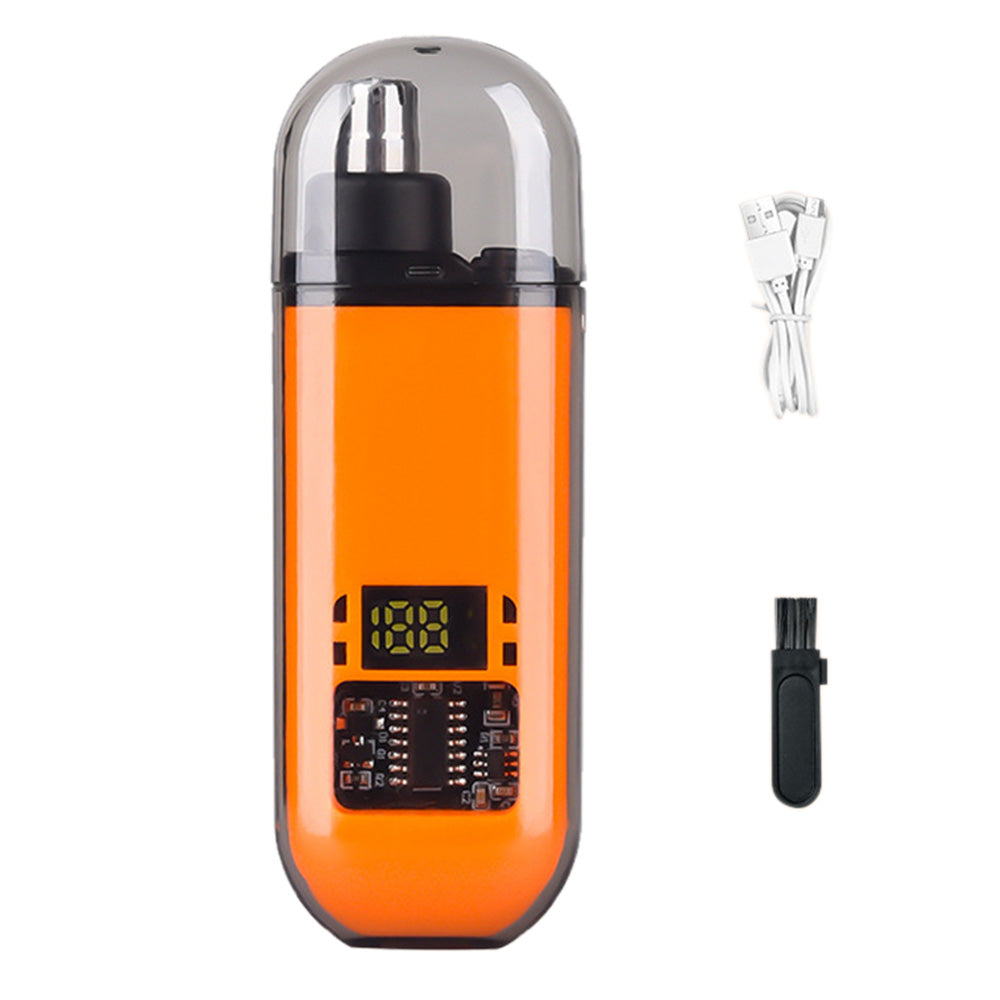 Portable Electric Nose Hair Trimmer Rechargeable Ear Nose Hair Trimmer for Men Women Orange